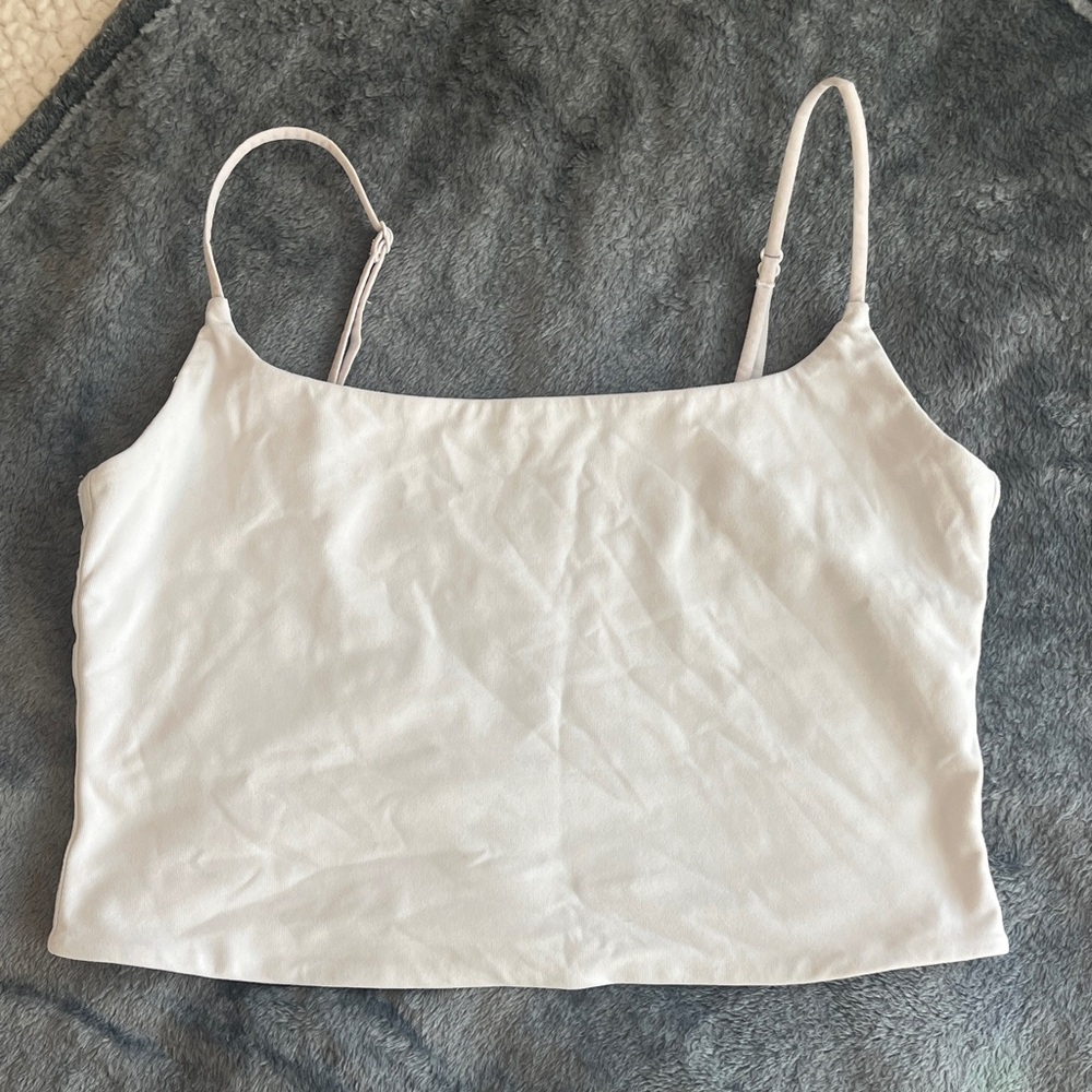 Aritzia contour cropped tank top white